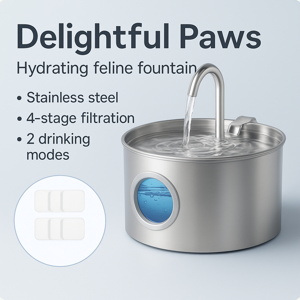 QuietFlow™ Stainless Steel Cat Fountain